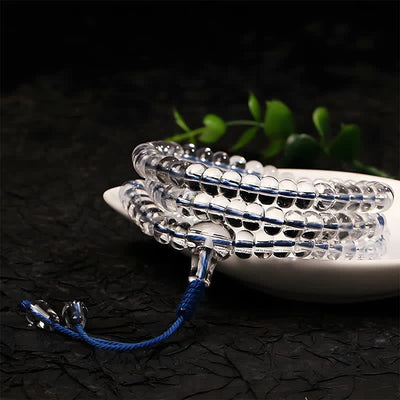 Buddha Stones Liuli 108 Flat Beads Spiral Rope Wisdom Mala - image 2