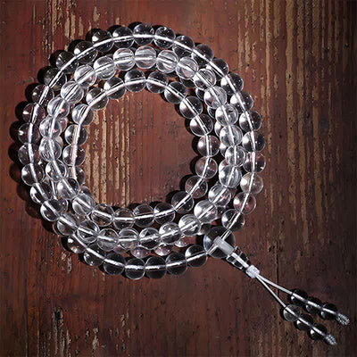 Buddha Stones 108 Clear Quartz Beads Protection Mala - image 2