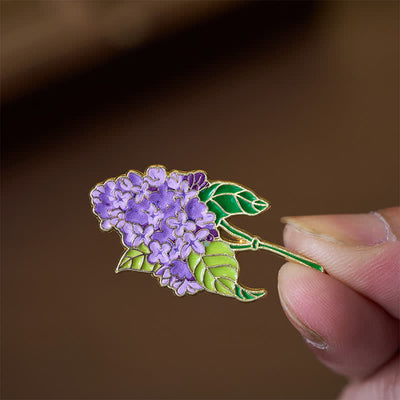 Buddha Stones Small Forget-Me-Not Corn Poppy Lily of the Valley Hydrangea Lupine Copper Brooch - image 14