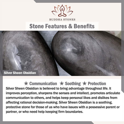 Buddha Stones Silver Sheen Obsidian Aquamarine Grounding Lucky Gourd Round Bracelet - image 5