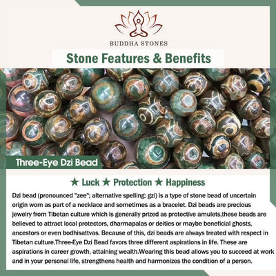 Buddha Stones Tibetan Three-Eye Dzi Bead Vajra Luck Necklace - image 6