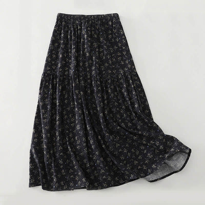 Buddha Stones Floral Elastic Waist Ruffle Hem Women's Skirt - image 3