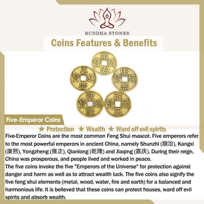 Buddha Stones Copper Chinese Coin Electroplated Wealth Necklace - image 5