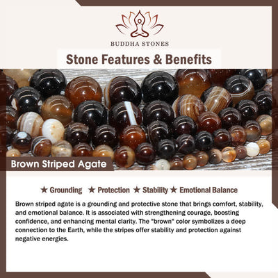 Buddha Stones Dark Brown Striped Agate Braided Adjustable Grounding Bracelet - image 5
