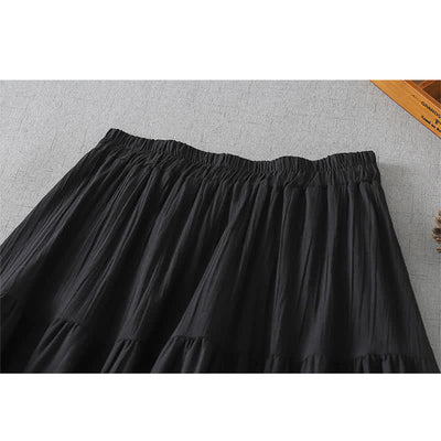 Buddha Stones Summer Boho Hollow Hem Design Solid Women's Skirts - image 17
