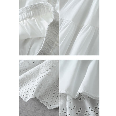 Buddha Stones Summer Boho Hollow Hem Design Solid Women's Skirts - image 9
