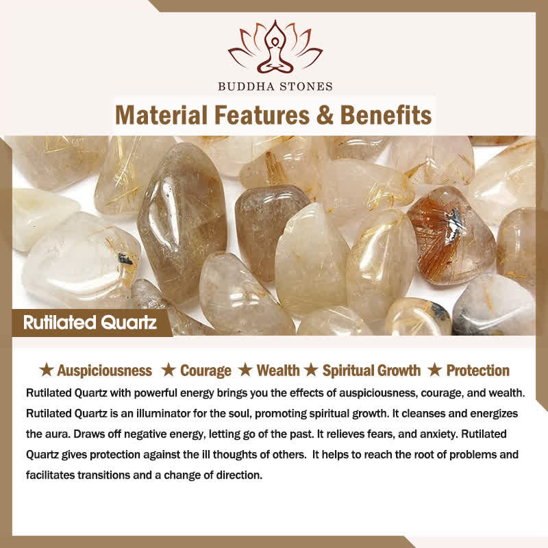 Buddha Stones Feng Shui Tiger Eye Pi Xiu Golden Rutilated Quartz Wealth Beaded Bracelet - image 7