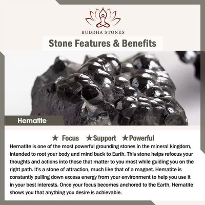 Buddha Stones Oval Pattern Hematite Support Adjustable Ring - image 8