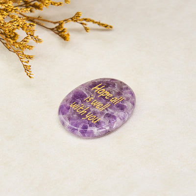 Buddha Stones Hope All Is Well With You Natural Amethyst Palm Stone Growth Crystal Decor - image 4