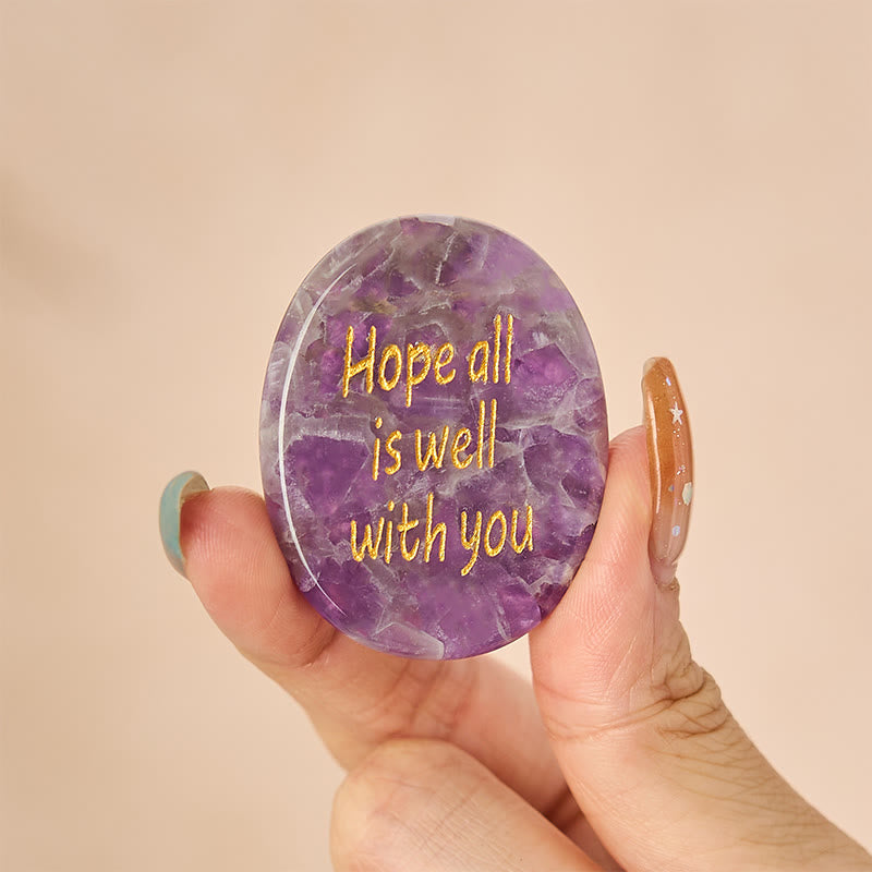 Buddha Stones Hope All Is Well With You Natural Amethyst Palm Stone Growth Crystal Decor - image 1