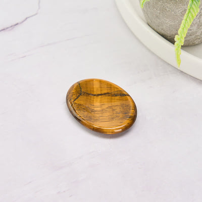 Buddha Stones Confidence & Focus Natural Small Tiger's Eye Worry Stone Crystal Decor 3.5*4.5cm - image 4