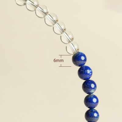 Buddha Stones Lapis Lazuli Clear Quartz Balance Beaded Bracelet - image 12