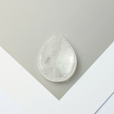Buddha Stones Teardrop Shape Worry Stone Protection Crystal Decor 45*35*8mm - Clear Quartz - 45*35*8mm - image 1