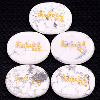 Buddha Stones Om Mani Padme Hum Amethyst Tiger Eye Palm Stone Crystal Decor 35*45mm - image 34