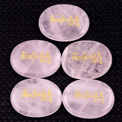 Buddha Stones Om Mani Padme Hum Amethyst Tiger Eye Palm Stone Crystal Decor 35*45mm - image 28