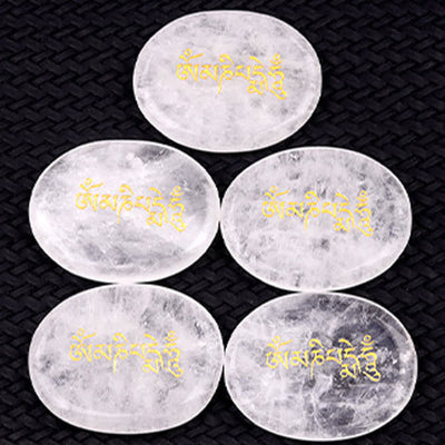 Buddha Stones Om Mani Padme Hum Amethyst Tiger Eye Palm Stone Crystal Decor 35*45mm - image 31
