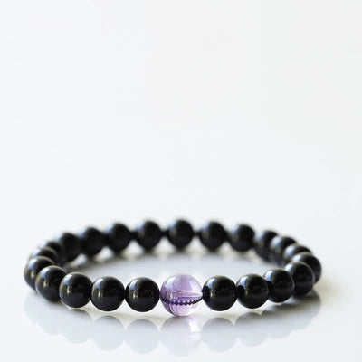 Buddha Stones Black Tourmaline Crystal Zodiac Animal Design Resilience Bracelet - Snake(Wrist Circumference 15–16cm) - image 10