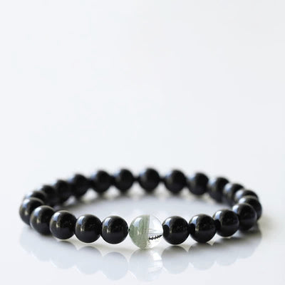Buddha Stones Black Tourmaline Crystal Zodiac Animal Design Resilience Bracelet - Rat(Wrist Circumference 15–16cm) - image 5