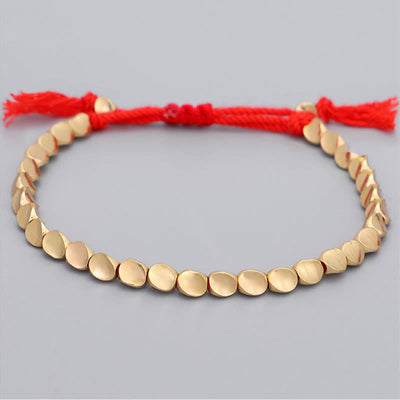 FREE Today: Luck and Strength 3Pcs Golden Copper Beads Red String Bracelet - image 2