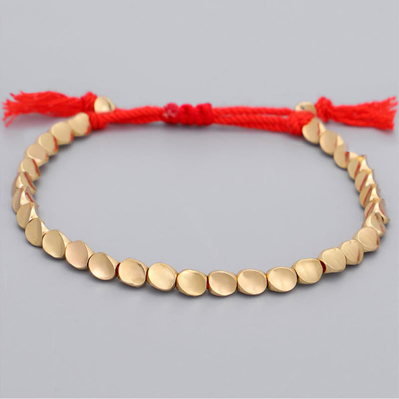 FREE Today: Luck and Strength 3Pcs Golden Copper Beads Red String Bracelet - image 2