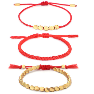 FREE Today: Luck and Strength 3Pcs Golden Copper Beads Red String Bracelet - image 11