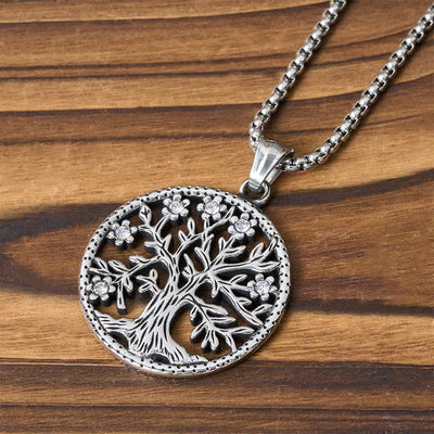 Buddha Stones The Tree Of Life Titanium Steel Creation Necklace Pendant - image 2
