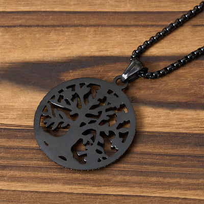 Buddha Stones The Tree Of Life Titanium Steel Creation Necklace Pendant - image 18