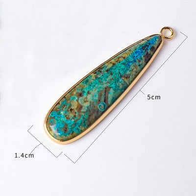 Buddha Stones Natural Stone Sea Sediment Jasper Agate Teardrop Shape Protection Necklace Pendant - image 6