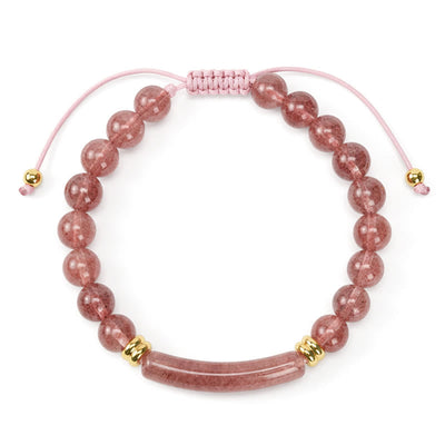 Buddha Stones Amethyst Green Aventurine Tiger Eye Strawberry Quartz Positive Transformation Bracelet - image 21