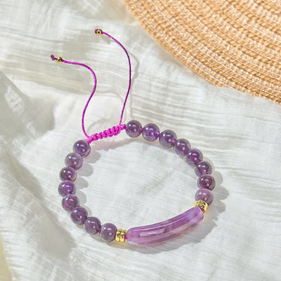 Buddha Stones Amethyst Green Aventurine Tiger Eye Strawberry Quartz Positive Transformation Bracelet - image 11