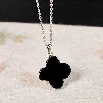 Buddha Stones Various Crystal Green Aventurine Black Obsidian Tiger Eye Plum Blossom Luck Necklace Pendant - image 8