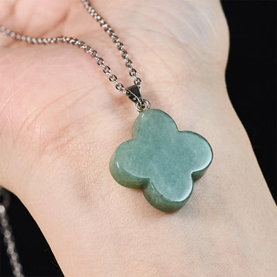 Buddha Stones Various Crystal Green Aventurine Black Obsidian Tiger Eye Plum Blossom Luck Necklace Pendant - image 3