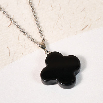 Buddha Stones Various Crystal Green Aventurine Black Obsidian Tiger Eye Plum Blossom Luck Necklace Pendant - image 9
