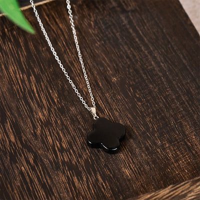 Buddha Stones Various Crystal Green Aventurine Black Obsidian Tiger Eye Plum Blossom Luck Necklace Pendant - image 11