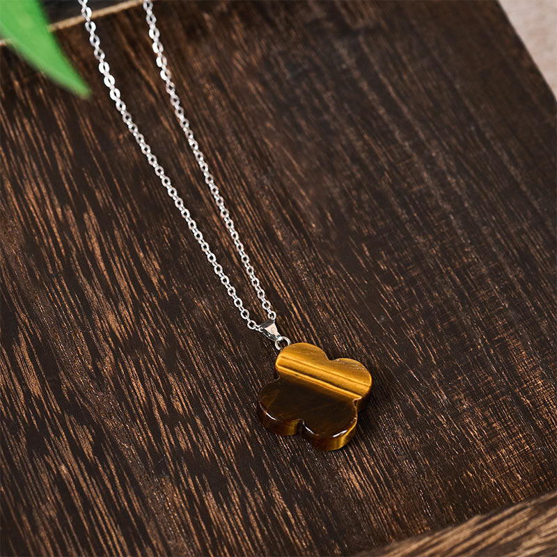 Buddha Stones Various Crystal Green Aventurine Black Obsidian Tiger Eye Plum Blossom Luck Necklace Pendant - image 17