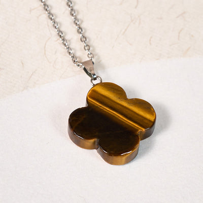 Buddha Stones Various Crystal Green Aventurine Black Obsidian Tiger Eye Plum Blossom Luck Necklace Pendant - image 14