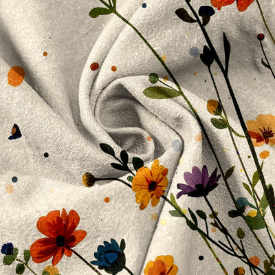 Buddha Stones Pure Cotton Bohemian Floral Butterfly Pattern Women's Elastic Waist Pants With Pockets - image 2