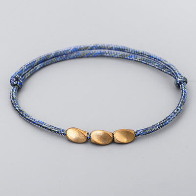 Buddha Stones Multiple Colors String Golden Copper Beads Balance Bracelet - Dark Blue - image 10