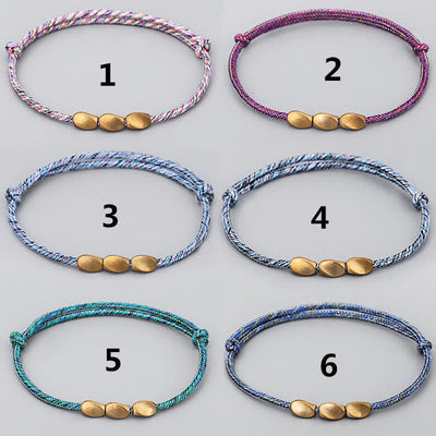 Buddha Stones Multiple Colors String Golden Copper Beads Balance Bracelet - image 14