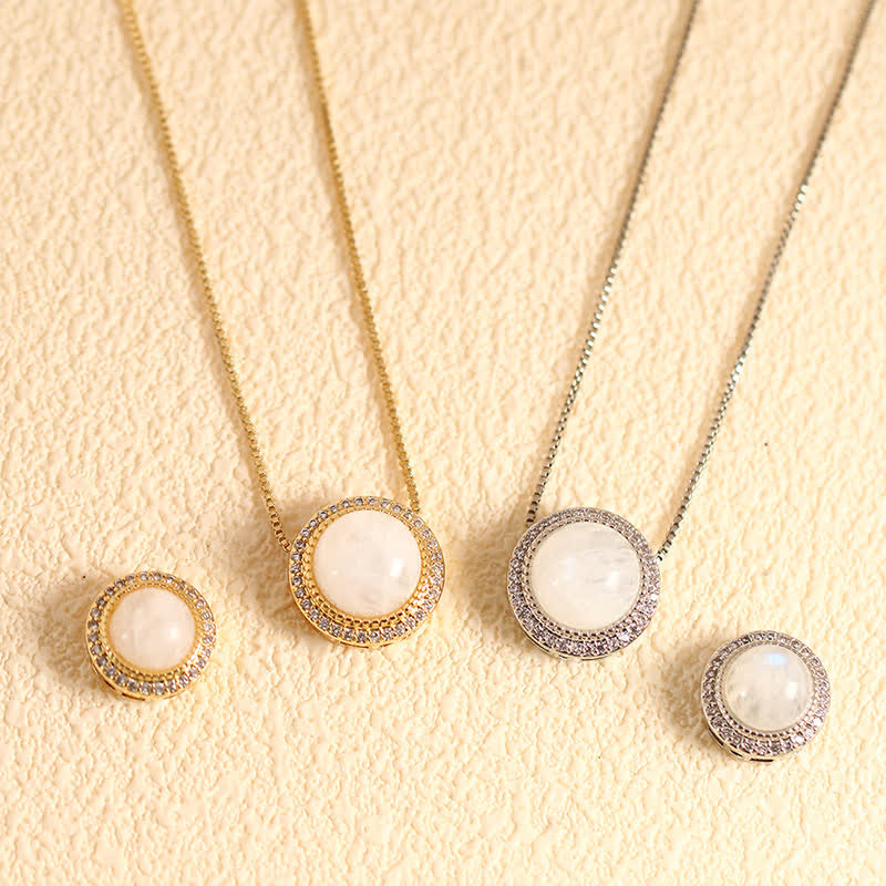 Buddha Stones Natural Rose Quartz Multiple Crystal Bead Inlay Healing Necklace - Natural Moonstone(Color May Vary) - 10mm Bead Silvery Chain - image 13