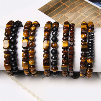 FREE Today: Strength and Support 2Pcs Tiger Eye Hematite Square Double Wrap Beaded Bracelet - image 9
