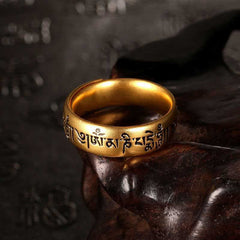 Buddha Stones Six True Words 'Om Mani Padme Hum' Adjustable Purity Ring - Om Mani Padme Hum - image 0