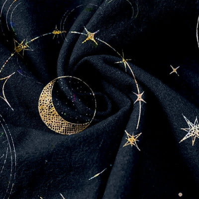Buddha Stones Pure Cotton Celestial Sun Moon Stars Pattern Women's Elastic Waist Pants With Pockets - image 3