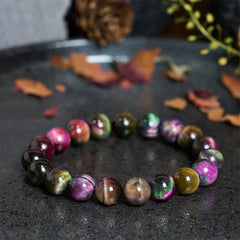 Buddha Stones Red Tiger Eye Colorful Bead Protection Bracelet - 10mm Red Tiger Eye(Wrist Circumference: 16-17cm) - image 0