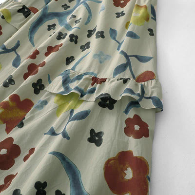 Buddha Stones Summer Washed Watercolor Floral Print Women's Sleeveless Dress - image 16