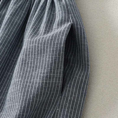 Buddha Stones Summer Minimalist Button-Up Drawstring Striped Women's Sleeveless Dress - image 5