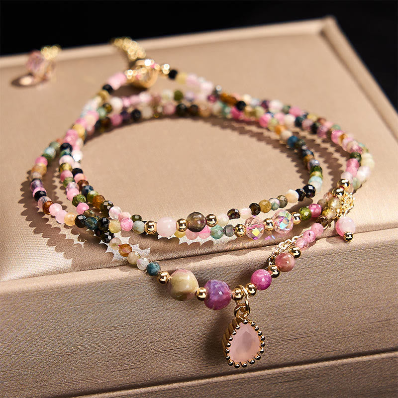 Buddha Stones Natural Tourmaline Triple Wrap Positive Bracelet - image 1