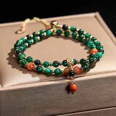 Buddha Stones Natural Green Tiger Eye Double Wrap Strength Bracelet - Green Tiger Eye(Wrist Circumference:14–15 cm) - image 0