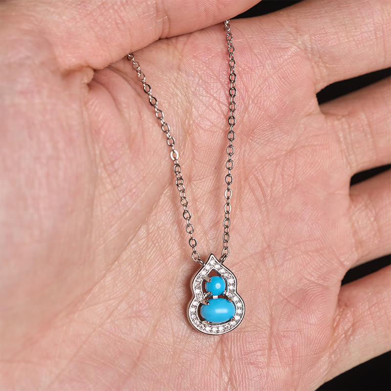 Buddha Stones Natural Turquoise Gourd Wisdom Necklace - image 6