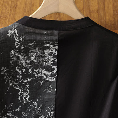 Buddha Stones Summer Minimalist Mandarin Collar Asymmetric Floral Print Women's Sleeveless Shirts - image 16